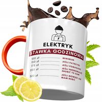 Kubek Pomarańczowy Dla Elektryka Idealny Prezent Z Nadrukiem Ze Zdjęciem