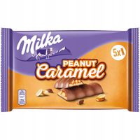 MILKA PEANUT CARAMEL BATON KARMELOWY Z ORZECHAMI 36,5g x 5 szt