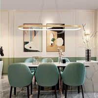 Nowoczesna jadalniana lampa wisząca LED ściemniana Złota lampa wisząca owal