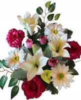 Stroik ULA5 kompozycja kwiaty sztuczne grób cmentarz donica duża STANPOL