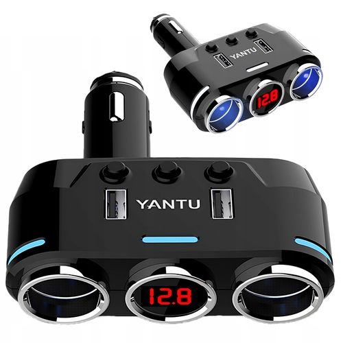 Rozdzielacz gniazda zapalniczki ładowarka 2x USB-A LCD 12/24 V 100 W na Arena.pl
