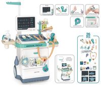 ZESTAW DOKTORA LEKARZA WÓZEK EKG RTG STACJA POMOCY MEDYCZNA INTERAKTYWNY