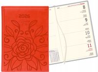 Planer A6 2026 TERMINARZ książkowy kalendarz grawer RÓŻA KWIAT DLA BABCI