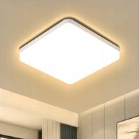 ASHUAQI Lampa sufitowa LED, 36 W, 3000 K, nowoczesna, 4250 lm, ciepła biel