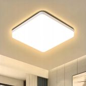 ASHUAQI Lampa sufitowa LED, 36 W, 3000 K, nowoczesna, 4250 lm, ciepła biel