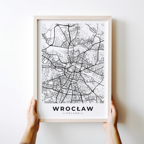 Plakat mapa plan miasta Wrocław 70x100 cm na Arena.pl