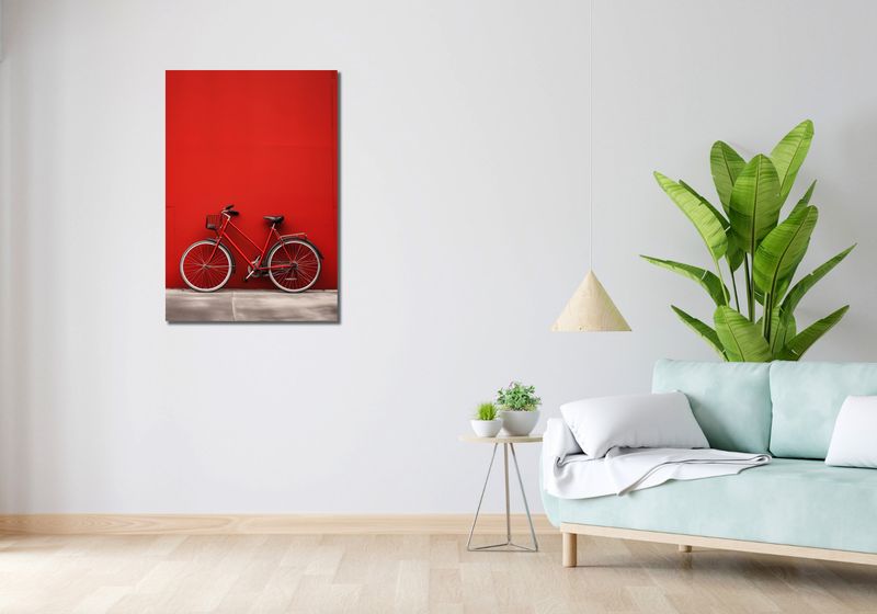 Obraz 60x90cm Czerwony Rower zdjęcie 2