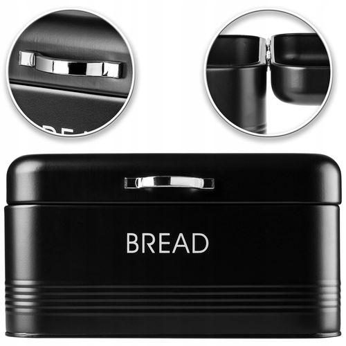 CHLEBAK POJEMNIK NA CHLEB PIECZYWO STALOWY CZARNY na Arena.pl