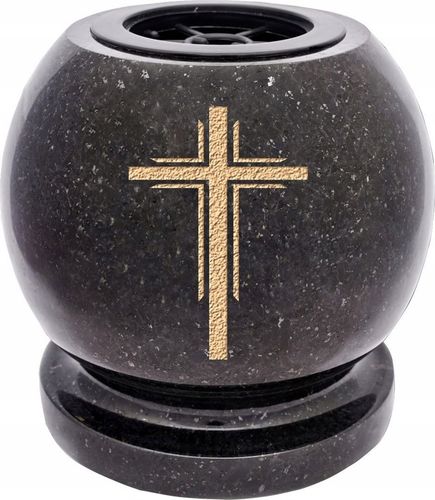 Wazon w Kształcie Kuli Kulowazon Granitowy Czarny Na Stopie na Arena.pl