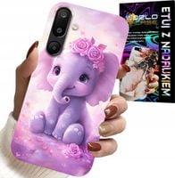 ETUI DO SAMSUNG GALAXY M16 5G - SŁODKI SŁONIK NA RÓŻOWYM TLE CASE +FOLIA