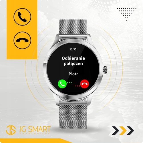 SMARTWATCH DAMSKI DLA KOBIETY MENU PL ROZMOWY SMART WATCH SREBRNY 2 PASKI na Arena.pl