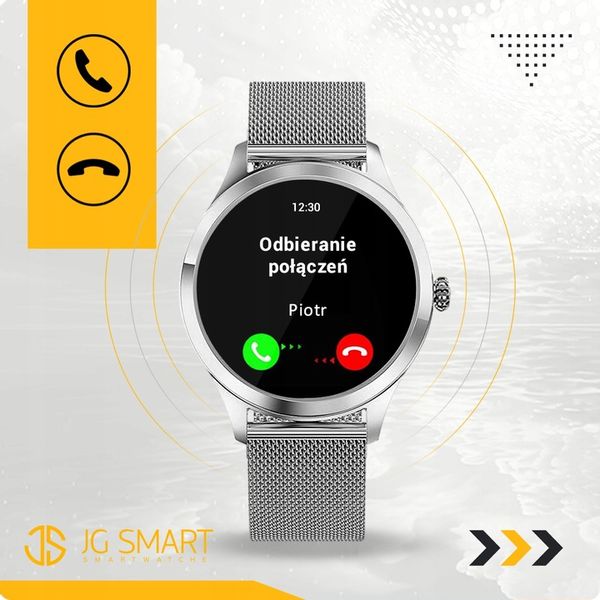 SMARTWATCH DAMSKI DLA KOBIETY MENU PL ROZMOWY SMART WATCH SREBRNY 2 PASKI zdjęcie 14