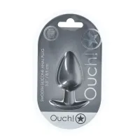 ouch! smooth silicone plug large 8,9 cm anatomiczny, kolor gunmetal
