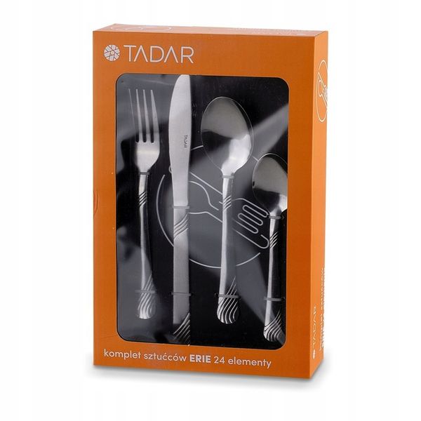 TADAR ERIE II SZTUĆCE KOMPLET 24 EL PUDEŁKO DLA 6 OSÓB POŁYSK zdjęcie 8