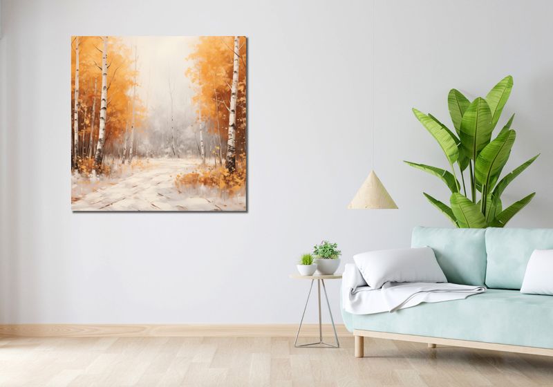Obraz 100x100cm Jesienne Brzozy zdjęcie 2