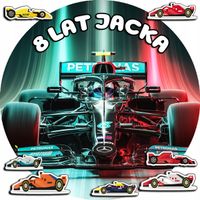 OPŁATEK NA TORT 20CM - F1 FORMUŁA 1 WYŚCIGÓWKI + IMIĘ + ! 15CM 18CM