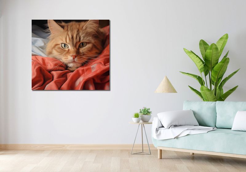 Obraz 100x90cm Mruczący Spokój zdjęcie 2