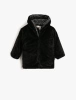 Dziewczęcy KOTON pluszowy płaszcz z kapturem 5-6Lat