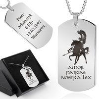 Nieśmiertelnik z grawerem imię prezent na urodziny dla niego dla mężczyzny