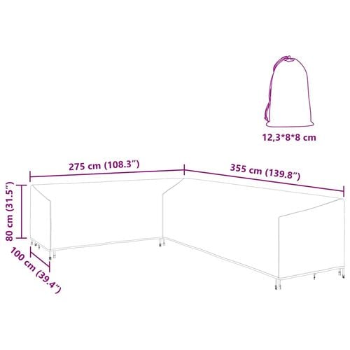 Pokrowiec na meble ogrodowe 355 x 275 x 80 cm na Arena.pl