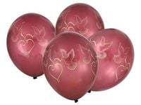balony 4szt. złote / bordowe - gołąbki ''12'' | 38-06