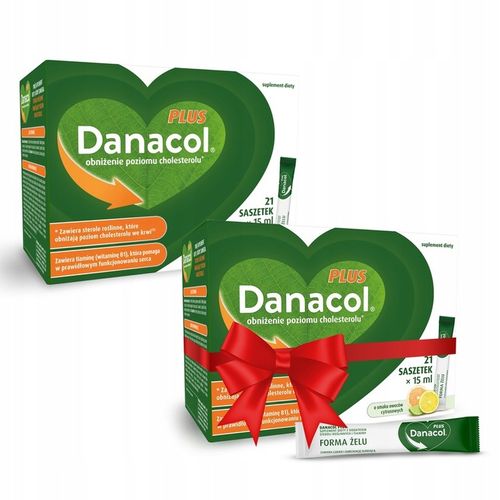 Danacol Plus w żelu na obniżenie cholestereolu cytrusy 21 sasz 1+1 GRATIS! na Arena.pl