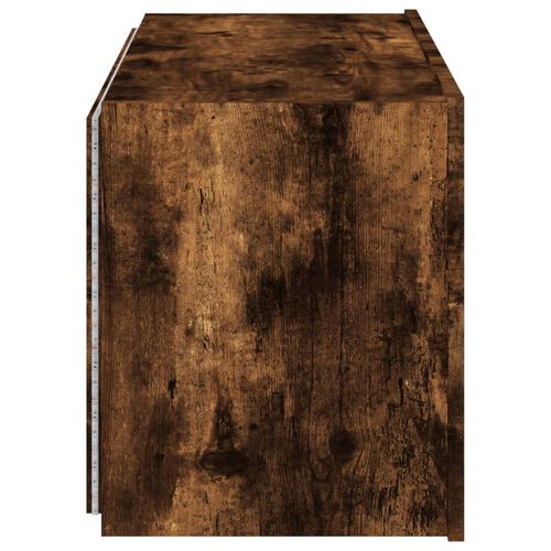 Ścienna szafka TV z LED, przydymiony dąb, 80x35x41 cm na Arena.pl