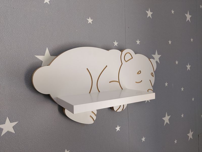 Półka śpiący Misiu Biały Miś zdjęcie 3