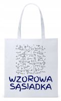 Torba Biała Eco Shopper Dla Sąsiada Sąsiadki Z Nadrukiem Ze Zdjęciem