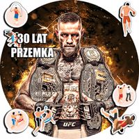 OPŁATEK NA TORT 30CM - MMA SPORTY WALKI HOBBY + IMIĘ + GRATIS! 24CM 26CM