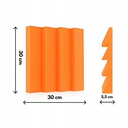 PANEL AKUSTYCZNY WYGŁUSZAJĄCY WAVE 30x30x5,5 CM - pomarańczowy na Arena.pl