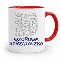 Dla Sprzątaczki Kubek Czerwony Na Prezent Urodziny Z Nadrukiem Ze Zdjęciem