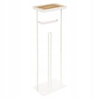 Stojak na papier toaletowy półka na telefon biały