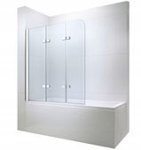PARAWAN NA WANNĘ NAWANNOWY 3 SKRZYDŁOWY CZĘŚCIOWY SKŁADANY 120 CM SZKŁO 6MM