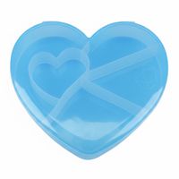 POJEMNIK plastikowy SERCE 12x13,5cm 5-komorowy niebieski 1szt.