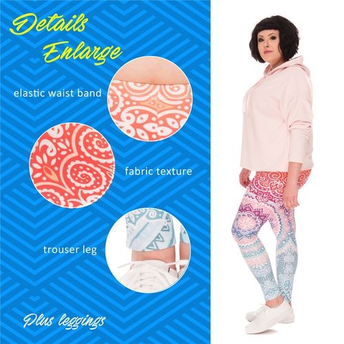 LEGGINSY PLUS SIZE AZTEC ROUND OMBRE na Arena.pl