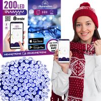 lampki 200led świąteczne białe sterowane telefonem na święta z
