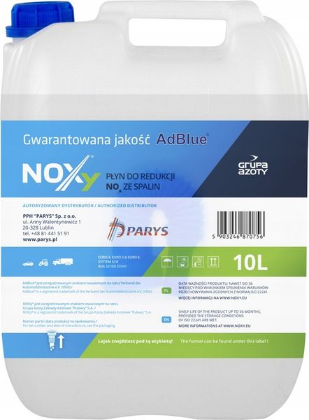 NOXy AD BLUE ADBLUE PŁYN KATALITYCZNY DPF - 10L zdjęcie 1