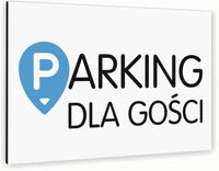 Tabliczka znak informacyjny 30x20 Biała PARKING DLA GOŚCI Aluminiowa
