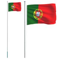 Flaga Portugalii z masztem, 6,23 m, aluminium