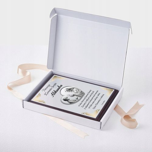 OBRAZEK PAMIĄTKA PIERWSZEJ KOMUNII ŚWIĘTEJ PREZENT NA KOMUNIĘ Z GRAWEREM na Arena.pl