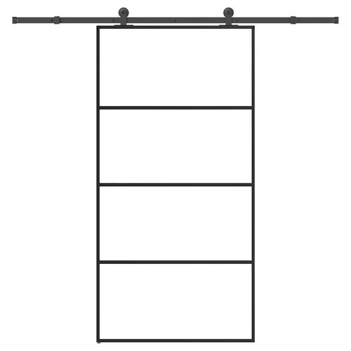 Drzwi przesuwne a akcesoriami, 102,5x205 cm, ESG i aluminium na Arena.pl