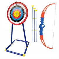 SPORTOWY ZESTAW MAŁEGO ŁUCZNIKA ŁUK TARCZA NA STOJAKU 3 STRZAŁY DLA DZIECI