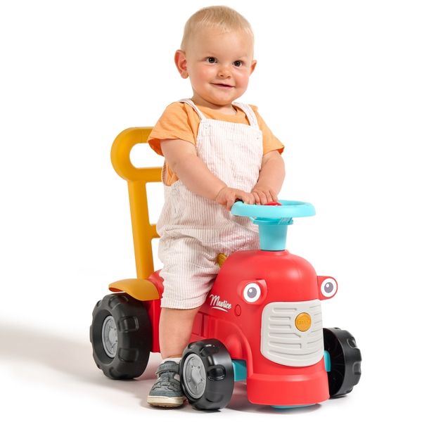 FALK Maurice Traktorek Jeździk Czerwony Pchacz Odpychacz Schowek od 1 roku zdjęcie 91