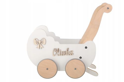 WÓZEK DLA LALEK DREWNIANY PCHACZ JEŹDZIK WÓZEK + IMIĘ PRODUCENT na Arena.pl