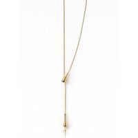 naszyjnik długi stal szlachetna pozłacana 14k złotem, kropla nst2234