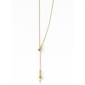 naszyjnik długi stal szlachetna pozłacana 14k złotem, kropla nst2234
