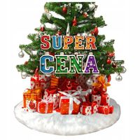 DYWANIK MATA POD CHOINKĘ DUŻA XXXL DYWAN 120CM OKRĄGŁY FUTERKO MIĘKKI BIAŁY