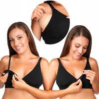 Biustonosz miękki do karmienia duo czarny XL