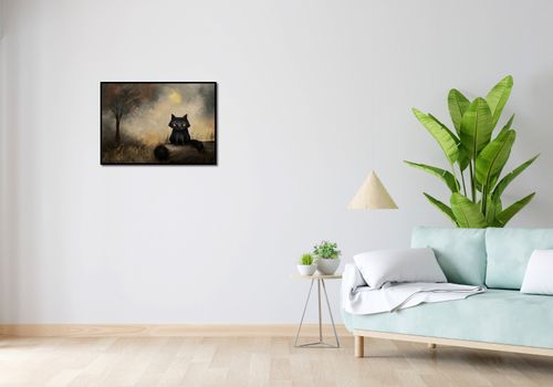 Plakat 70x50cm Czarny Kot na Arena.pl